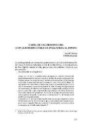 Carta de una desconocida (con Gertrudis Gómez de Avellaneda al fondo)