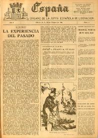 España : Órgano de la Junta Española de Liberación. Año I, núm. 4, 19 de febrero de 1944