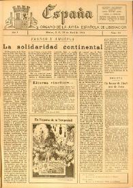 España : Órgano de la Junta Española de Liberación. Año I, núm. 13, 29 de abril de 1944