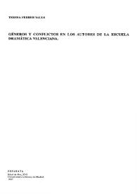 Géneros y conflictos en los autores de la escuela dramática valenciana