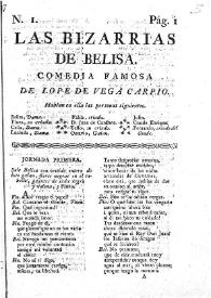 Las Bizarrias de Belisa. Comedia famosa