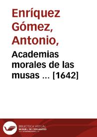 Academias morales de las musas ...