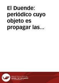 El Duende: periódico cuyo objeto es propagar las buenas ideas y combatir las preocupaciones