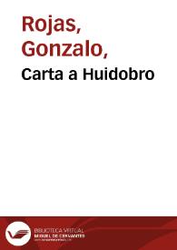 Carta a Huidobro