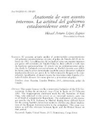 Anatomía de «un asunto interno». La actitud del gobierno estadounidense ante el 23-F