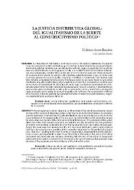 La justicia distributiva global: del igualitarismo de la suerte al constructivismo político