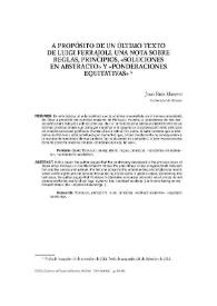 A propósito de un último texto de Luigi Ferrajoli. Una nota sobre reglas, principios, 