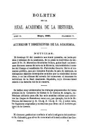 Noticias. Boletín de la Real Academia de la Historia, tomo 2 (mayo 1883). Cuaderno V. Acuerdos y discusiones de la Academia