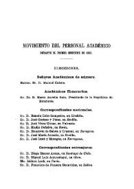 Movimiento del personal académico durante el primer semestre de 1883