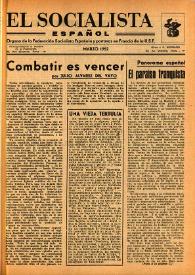 El Socialista Español : órgano central del P.S.O.E. Marzo de 1952