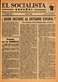 El Socialista Español : órgano central del P.S.O.E. Julio de 1952