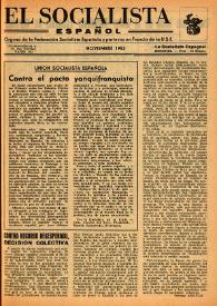 El Socialista Español : órgano central del P.S.O.E. Noviembre de 1953