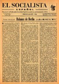 El Socialista Español : órgano central del P.S.O.E. Febrero-marzo de 1954