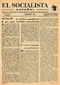 El Socialista Español : órgano central del P.S.O.E. Septiembre de 1954