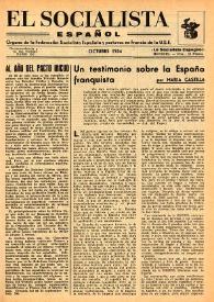 El Socialista Español : órgano central del P.S.O.E. Octubre de 1954