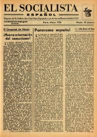 El Socialista Español : órgano central del P.S.O.E. Marzo de 1956