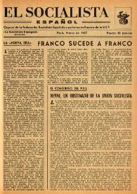 El Socialista Español : órgano central del P.S.O.E. Marzo de 1957