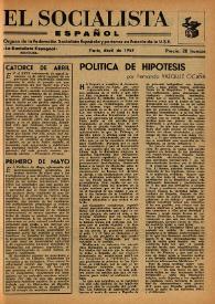 El Socialista Español : órgano central del P.S.O.E. Abril de 1957