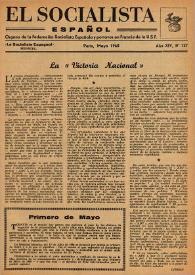 El Socialista Español : órgano central del P.S.O.E. Año XIV, núm. 127, mayo de 1960