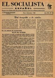 El Socialista Español : órgano central del P.S.O.E. Año XIV, núm. 130, diciembre de 1960