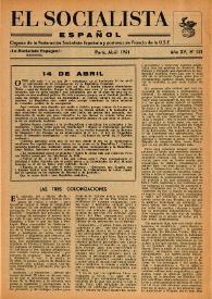 El Socialista Español : órgano central del P.S.O.E. Año XV, núm. 131, abril de 1961