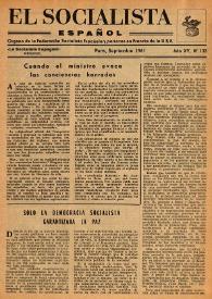 El Socialista Español : órgano central del P.S.O.E. Año XV, núm. 133, septiembre de 1961