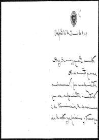 Carta de Pedro García Conde a Rafael Altamira. Oxford, 16 de junio de 1909