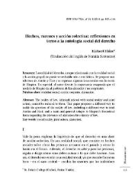 Hechos, razones y acción colectiva: reflexiones en torno a la ontología social del derecho