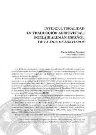 Interculturalidad en la traducción audiovisual: doblaje alemán-español de 