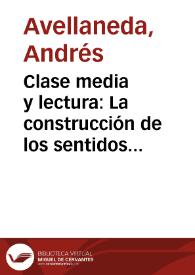 Clase media y lectura: La construcción de los sentidos