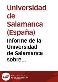 Informe de la Universidad de Salamanca sobre el proyecto del Código Penal que están discutiendo las Córtes estraordinarias [sic]. Parte segunda que contiene los seis capítulos ofrecidos en la primera