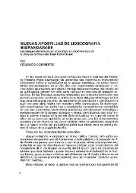 Nuevas apostillas de lexicografía hispanoárabe (al margen del 