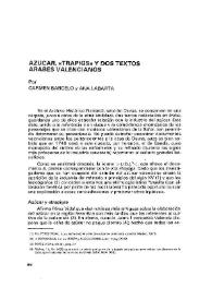 Azúcar, «trapigs» y dos textos árabes valencianos