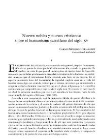 Nuevos nobles y nuevos cristianos: sobre el humanismo castellano del siglo XV