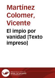 El impio por vanidad 