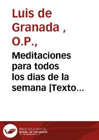 Meditaciones para todos los dias de la semana [Texto impreso]