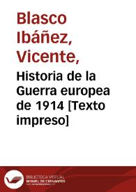 Historia de la Guerra europea de 1914