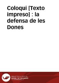 Coloqui : la defensa de les Dones