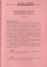 [Los trabajos y los días]. Fragmentos de un diario (1983: 5 de abril - 27 de abril)