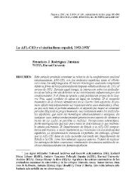 La AFL-CIO y el sindicalismo español, 1953-1971