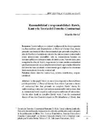 Razonabilidad y responsabilidad: Rawls, Kant y la Teoría del Derecho Contractual