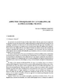 Aspectos coloquiales en la narrativa de Alonso Zamora Vicente