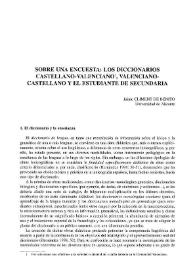 Sobre una encuesta: los diccionarios castellano-valenciano, valenciano-castellano y el estudiante de Secundaria