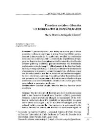 Derechos sociales y liberales: Un balance sobre la discusión de 2004