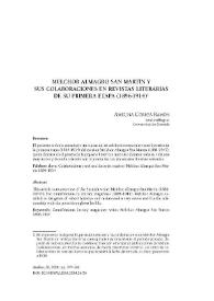 Melchor Almagro San Martín y sus colaboraciones en revistas literarias de su primera etapa (1896-1914)