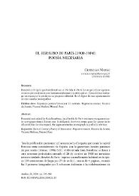 El Heraldo de París (1900-1904): poesía necesaria