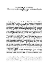 La búsqueda de los orígenes. El reencuentro de las civilizaciones asiáticas en España, 1870-1914