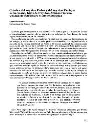 Crónica del rey don Pedro y del rey don Enrique su hermano, hijos del rey don Alfonso Onceno. Unidad de estructura e intencionalidad 