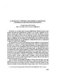 La gramática y retórica del honor calderoniano: las finezas como principio substancial