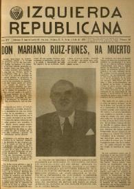 Izquierda Republicana. Año XIV, núm. 85, junio-julio de 1953